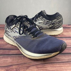 Brooks Ricochet DNA Amp Mens Size 10 Blue And Silver Lace Up Running Shoes